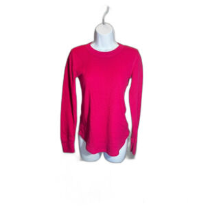 GAP Hot Pink Long Sleeve Ribbed Top - Size Small